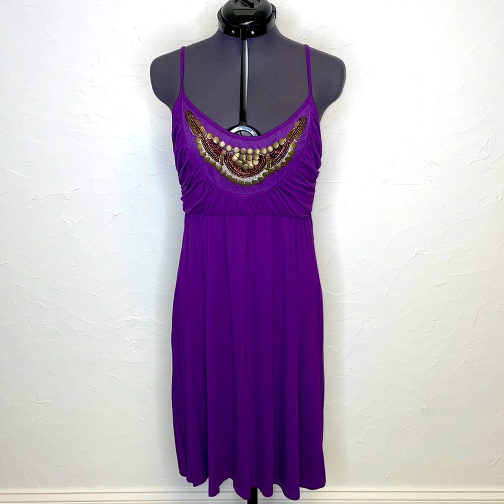 XOXO Purple Spaghetti Strap Sundress with Embellishments NWT!